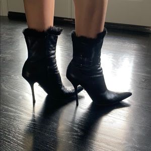 ‘Bakers’ heeled boots with fur